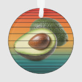 Vintage-Avocado-Frucht vegetarisches Essen Ornament (Rückseite)
