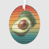 Vintage-Avocado-Frucht vegetarisches Essen Ornament (Vorderseite)