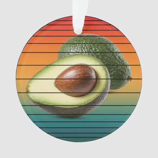 Vintage-Avocado-Frucht vegetarisches Essen Ornament (Vorderseite)