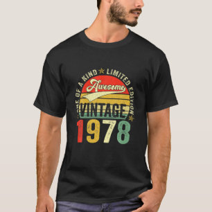 Vintage Awesome 44 Years Old 1978 44Th Birthday Me T-Shirt