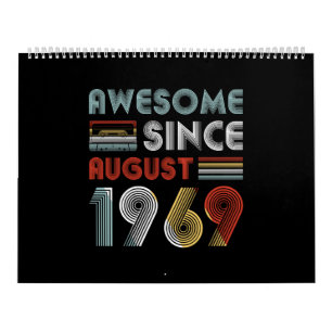 Vintage Awesome seit August 1969 53. Geburtstag Kalender