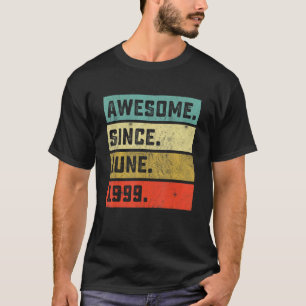 Vintage Awesome Since June 1999 23rd Birthday 23 Y T-Shirt