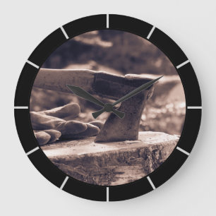 Vintage Axt Große Wanduhr