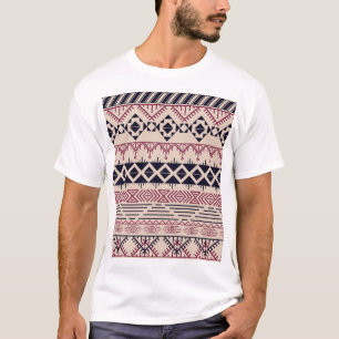 Vintage Azteken-Stammes-Hintergrund, ethnisches Mu T-Shirt