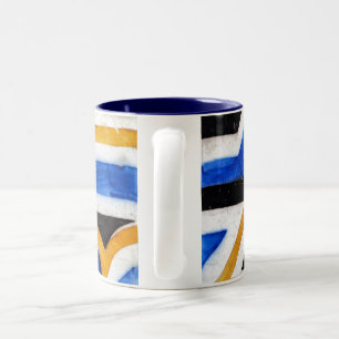 Vintage Azulejo-Mosaikfliese Portugal Zweifarbige Tasse