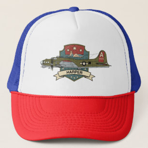 Vintage-B-17-Bomberflugzeug-Abzeichen Truckerkappe