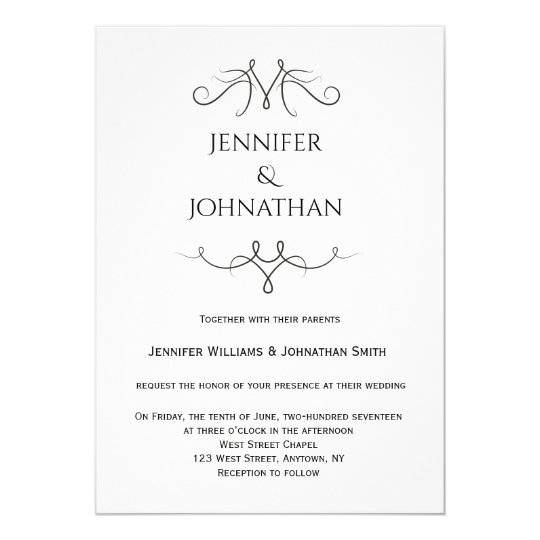 Vintage b&w Hochzeitseinladungen 12,7 X 17,8 Cm Einladungskarte