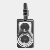 Vintage b&w Kamera Gepäckanhänger (Vorderseite vertikal)