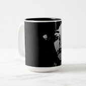 Vintage b&w Mug Zweifarbige Tasse (Vorderseite Links)