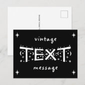 Vintage B&W-Textnachricht Postkarte (Vorne/Hinten)