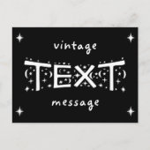 Vintage B&W-Textnachricht Postkarte (Vorderseite)
