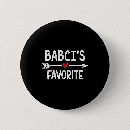 Vintage Babcis Lieblingskind Zitat Herz Polnisch Button (Vorderseite)