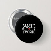 Vintage Babcis Lieblingskind Zitat Herz Polnisch Button (Vorne & Hinten)
