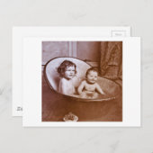 Vintage Baby-Bad-Zeit Postkarte (Vorne/Hinten)