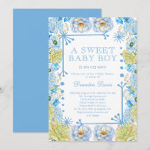 Vintage Baby Boy Dusche mit Bow Einladung