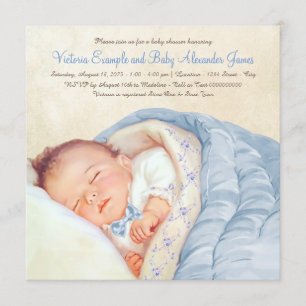 Vintage Baby Boy Shower Einladung