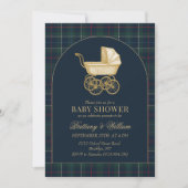 Vintage Baby Carriage Classic Baby Shower  Einladung (Vorderseite)