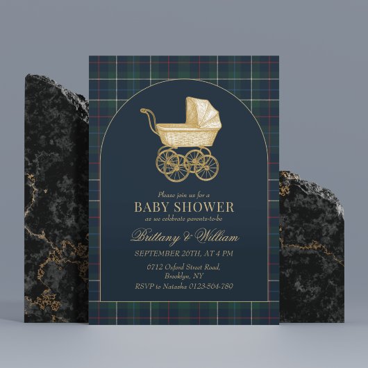 Vintage Baby Carriage Classic Baby Shower  Einladung