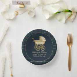 Vintage Baby Carriage Classic Baby Shower  Pappteller