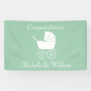 Vintage Baby Carriage Dusche schön Banner