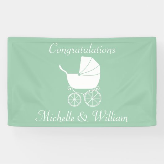 Vintage Baby Carriage Dusche schön Banner (Horizontal)