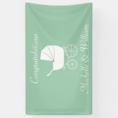 Vintage Baby Carriage Dusche schön Banner (Vertikal)