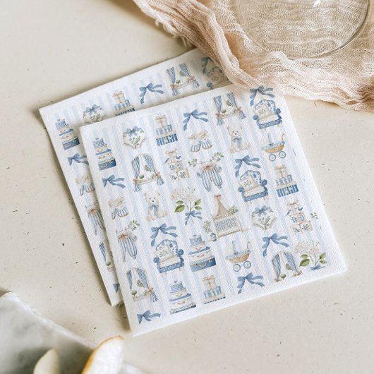 Vintage Baby Carriage French nursery Baby Shower Serviette