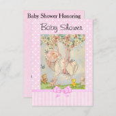 Vintage Baby Carriage Pink and White Einladung (Vorne/Hinten)