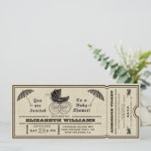 Vintage Baby-Duschen-Karten-Einladung III Einladung (Stehend Vorderseite)