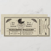 Vintage Baby-Duschen-Karten-Einladung III Einladung (Vorne/Hinten)