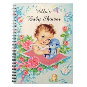 Vintage Baby Girl Baby Shower Notizbuch Notizblock