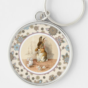 Vintage-Baby-Häschen-Oster-Geschenk Schlüsselanhänger