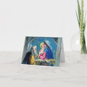 Vintage-Baby-Jesus-Maria-religiöse-Weihnachtskarte Dankeskarte