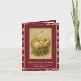 Vintage-Baby-Jesus-Religiöses-Christmas-Foto Feiertagskarte