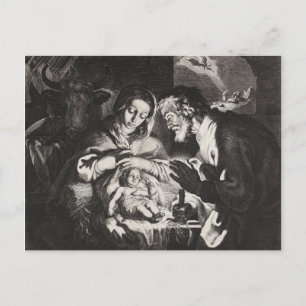 Vintage Baby Jesus Weihnachtskrippe Postkarte