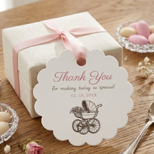Vintage Baby-Kinderwagen Aqeeqah Dankeschön geschw Geschenkanhänger