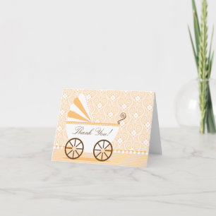 Vintage Baby-Kinderwagen-Dankeskarten Dankeskarte