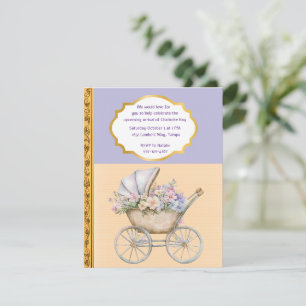 Vintage Baby-Kinderwagen Dusche Digital-Download Einladung