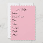 Vintage Baby-Mädchen-Geburts-Mitteilung Einladung (Rückseite)