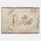 Vintage Baby Mädchen personalisierter Patchwork-Ge Decke (Vorderseite)