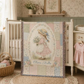 Vintage Baby Mädchen personalisierter Patchwork-Ge Decke