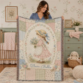 Vintage Baby Mädchen personalisierter Patchwork-Ge Decke