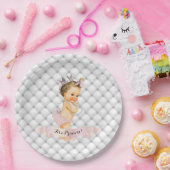 Vintage Baby Princess Diamonds Blush Pink Vintag Pappteller (Party)