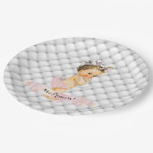 Vintage Baby Princess Diamonds Blush Pink Vintag Pappteller (Schrägansicht)