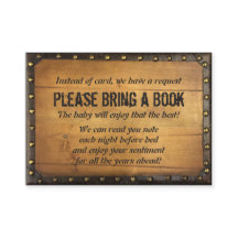 Vintage Baby Shower Buchwunsch Einlegekarte