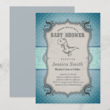 Vintage BABY SHOWER Einladung - Dinosaurier