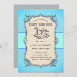 Vintage BABY SHOWER Einladung - Rockpferd