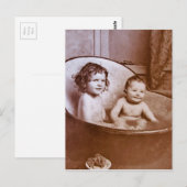 Vintage Babybadezeit Postkarte (Vorne/Hinten)