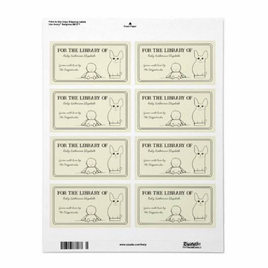 Vintage Babyduschbücher für Baby-Buchzeichen (Vorne)