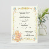 Vintage Babydusche Einladung (Stehend Vorderseite)